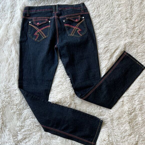 Apollo Jeans Jenny Jo Straight Leg Dark Wash Jeans Size 11/12 Vintage Y2K - Picture 4 of 9